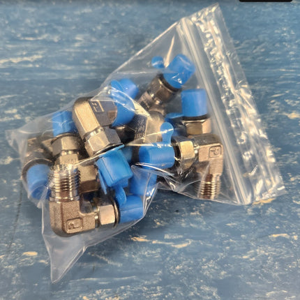 6-4-C5BZ-SS-LNF Parker Stainless Fitting 90 Degree Elbow Male O-Ring 3/8" (10) TEN PCS