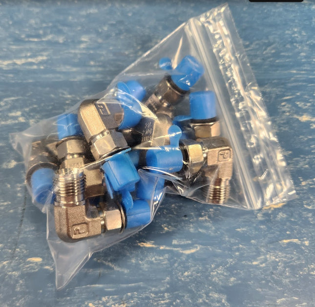 6-4-C5BZ-SS-LNF Parker Stainless Fitting 90 Degree Elbow Male O-Ring 3/8" (10) TEN PCS