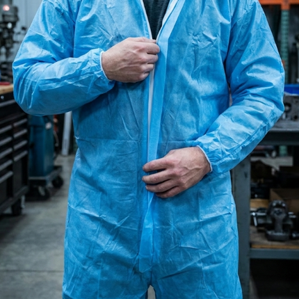 Coverall Isolation Gown Disposable Blue XL Non Medical Lightstone 100 PCS CASE - getexcess