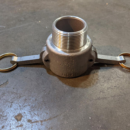 150-B-AL Cam & Groove Coupler Type B 1-1/2" Coupler x 1-1/2" Male NPT 356T6 Aluminum