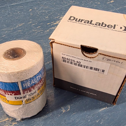 DuraLabel DLP300 804035-4ON 4x3.5 804035-4O Outdoor RTK Color Bar Labels
