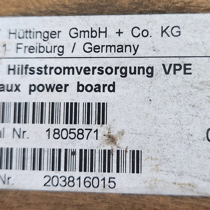 Trumpf 1805871 Huttinger Tetrode Aux Power Board