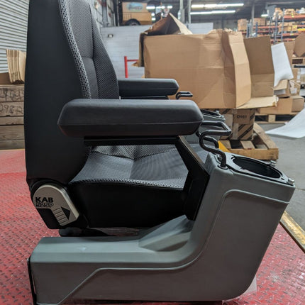 KAB 525P Black Vinyl Mechanical Suspension Construction Seat with Control Pods