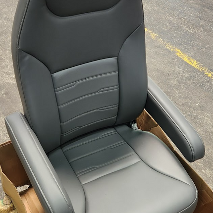National Seating Premium Truck Seat Electric Adjustable Gray Vinyl Dual Armrest - getexcess