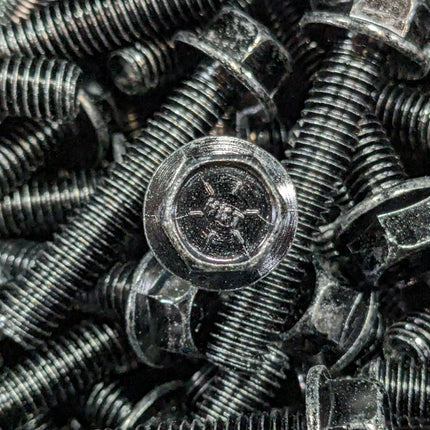 3/8 - 16 x 2" Grade 8 Flange Hex Head Bolt Black Zinc Plated - BOX of 100