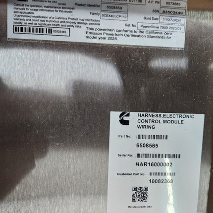 Cummins 6508565 Blue Bird EV 10082368 Harness ECM Wiring Vector Akasol