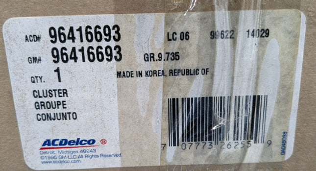 GM 96416693 Instrument Panel Gage Gauge Speedometer Cluster 2005 Chevy Aveo