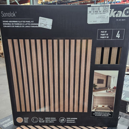 Artika Sonolok Slatted Sound Absorbing  Acoustic Wall Panels Walnut 15.5 Sq Ft
