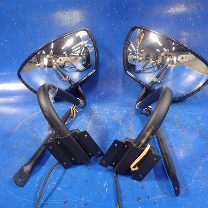 Black Heated HD Bus Mirrors w/Brackets Pair Mirror Lite 220-380 Blue Bird D3 Series - getexcess
