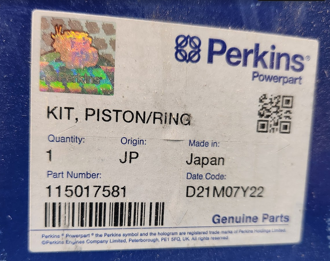 115017581 Perkins Piston w Ring STD Shibaura 115017581 404 GP GR HR 84MM