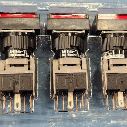 TEN - AH165-TLR11E2 Fuji Pushbutton Switch DC 24V RED LED Momentary Point - 10 PCS