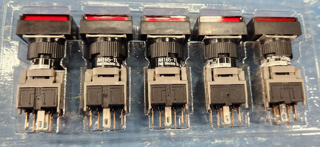 TEN - AH165-TLR11E2 Fuji Pushbutton Switch DC 24V RED LED Momentary Point - 10 PCS