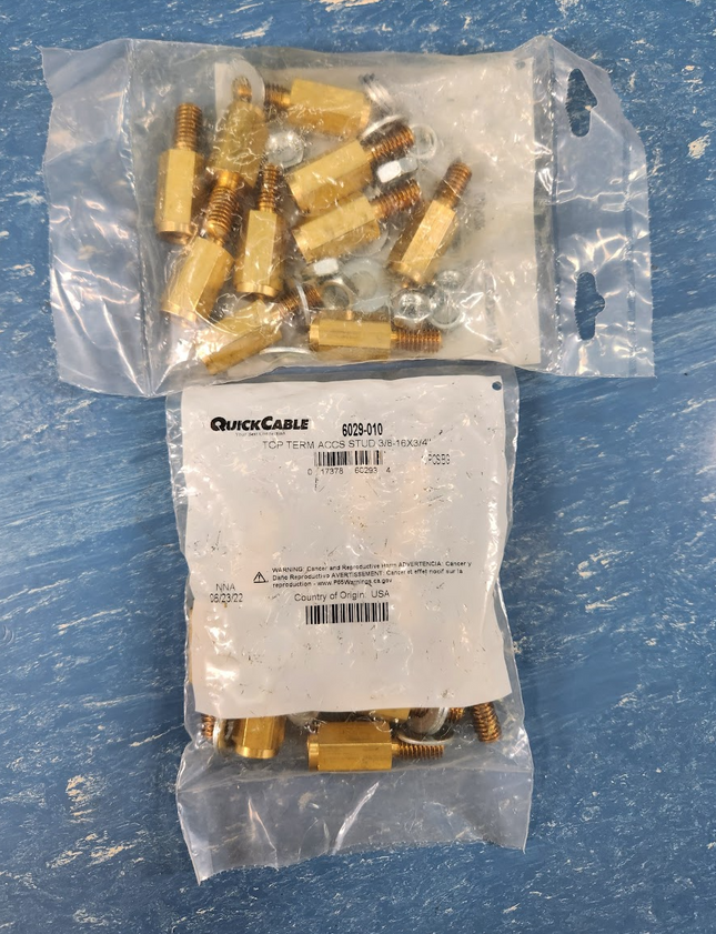 6029-010 (Pack of 10) QuickCable Top Term Acc Stud Extension 3/8-16x3/4" 3/8"