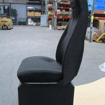 Bostrom Western Star T900F Truck Passenger Seat Fixed Suspension with Locked Tool Box High Back Black Cloth