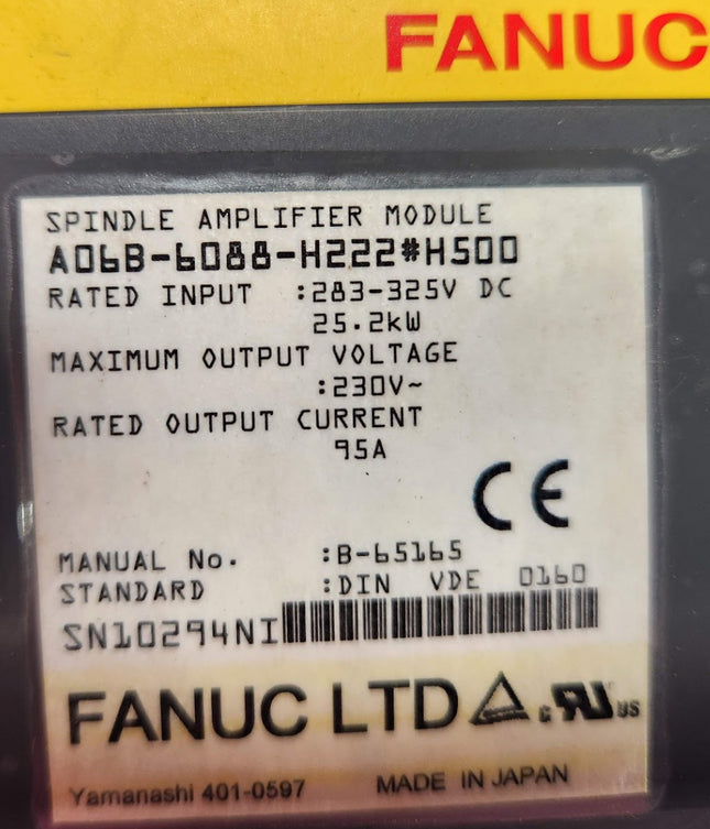 A068-6088-H222#H500 Fanuc Spindle Amplifier Module USED