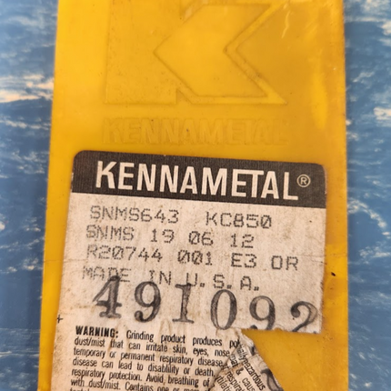 SNMS643 Kennametal Carbide Insert K850 Grade Set of 5