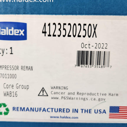 Haldex Remanufactured Compressor Wabco for Mercedes 4123520250X