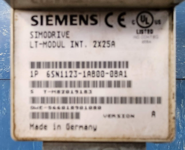 6SN1123-1AB00-0BA1 Siemens SIMODRIVE LT Module Int 2X25A USED
