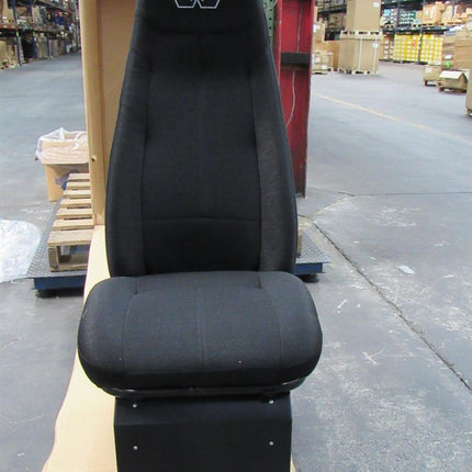 Bostrom Western Star T900F Truck Passenger Seat Fixed Suspension with Locked Tool Box High Back Black Cloth