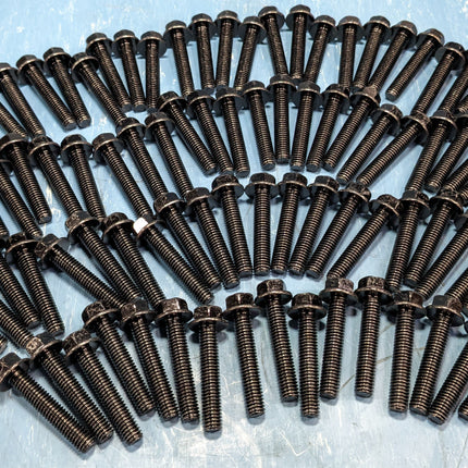 3/8 - 16 x 2" Grade 8 Flange Hex Head Bolt Black Zinc Plated - BOX of 100