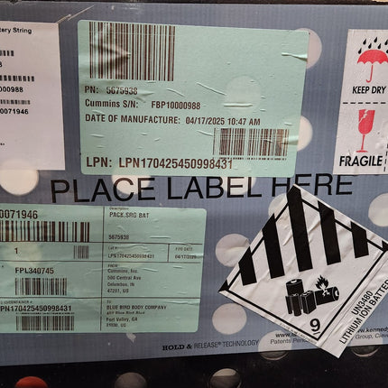 Cummins High Voltage EV Battery Pack Lithium Ion Blue Bird Bus 10071946 Front String