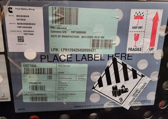 Cummins High Voltage EV Battery Pack Lithium Ion Blue Bird Bus 10071947 Front String