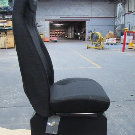 Bostrom Western Star T900F Truck Passenger Seat Fixed Suspension with Locked Tool Box High Back Black Cloth