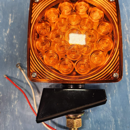 10010270 Dual Face Square Red Amber 45 LED Pedestal Fender Turn Light 4.5” Stud Mount Truck Bus