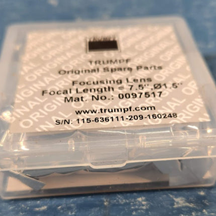 0097517 Trumpf Focusing Lens 7.5” Diameter 1.5” Focal Length Sealed