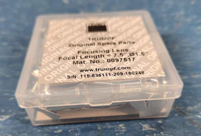 0097517 Trumpf Focusing Lens 7.5” Diameter 1.5” Focal Length Sealed