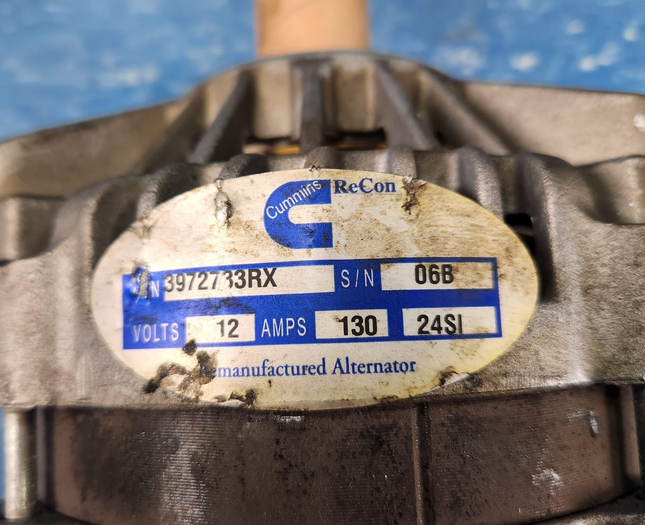 3972733RX Cummins ReCon Alternator 24SI 12V 130A