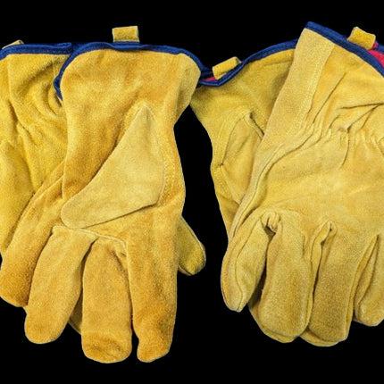 Lined 100% Split Cowhide Leather Gloves Driving, Construction, Farming XL 48 CASE