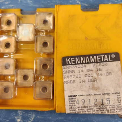 SNMM4534 Kennametal Carbide Insert KC850 Grade Set of 10 - getexcess