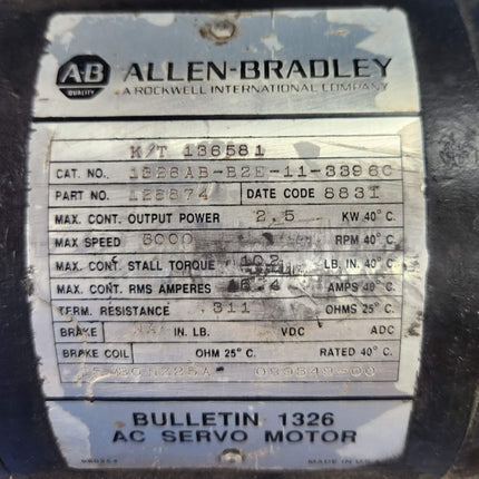 Allen Bradley 1326AB-B2E-11-3396C AC Permanent Magnet Servo Motor