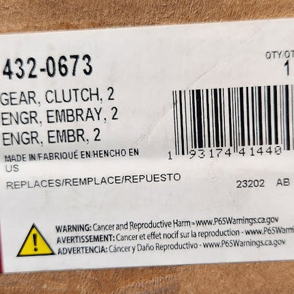 432-0673 Meritor 4320673 Fabco Clutch Gear 26 T OD 2.5-10 Spline Upper Shaft