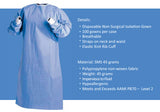 MedGluv Blue XL Premium Isolation Gown Elastic Wrist AAMI Level 2 MGGL24 100 pcs