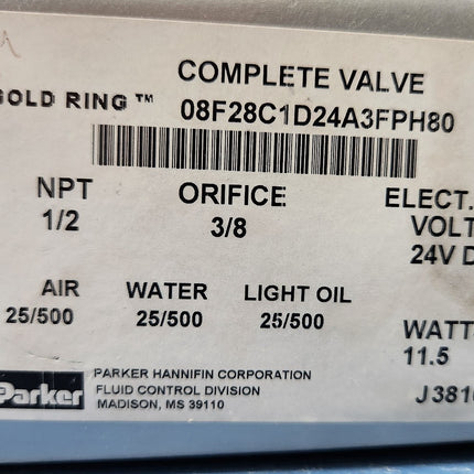 08F28C1D24A3FPH80 Gold Ring Valve™ Series 28 Two-Way Internally Pilot-Operated High Pressure Valve