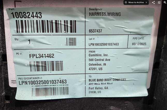 10082443 EV Package High Voltage Components Cummins 6537437 194 kWh T3RE