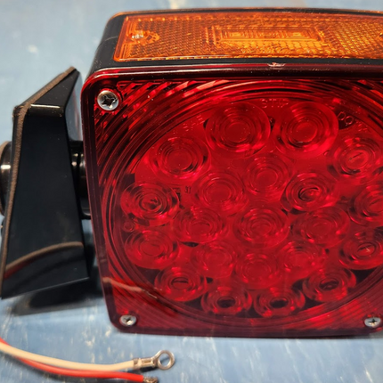 10010269 Dual Face Square Red Amber 45 LED Pedestal Fender Turn Light 4.5” Stud Mount Truck Bus