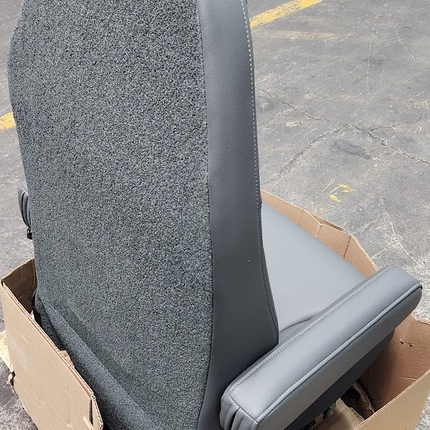 National Seating Premium Truck Seat Electric Adjustable Gray Vinyl Dual Armrest - getexcess