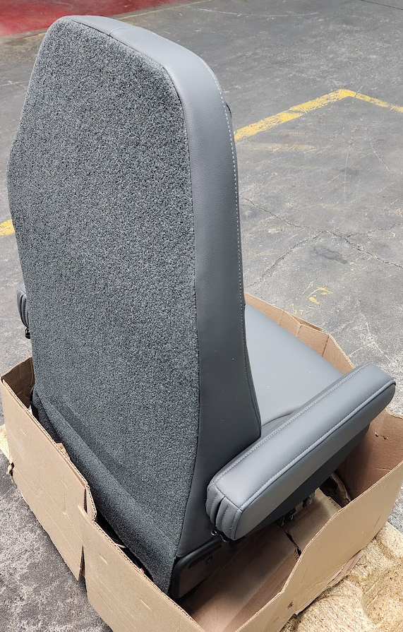 National Seating Premium Truck Seat Electric Adjustable Gray Vinyl Dual Armrest - getexcess