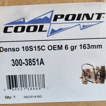 R134a AC Compressor 6 Groove 163mm Replaces 22-65772-000 Denso 10S15C 300-3851A
