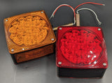 2X PAIR Dual Face Square Red Amber 45 LED Pedestal Fender Turn Light 4.5” Stud Mount Truck Bus