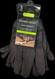 Brown Jersey Gloves Cotton Heavyweight Knit Wrist Utility Work Multipurpose LARGE 144 Pairs Case