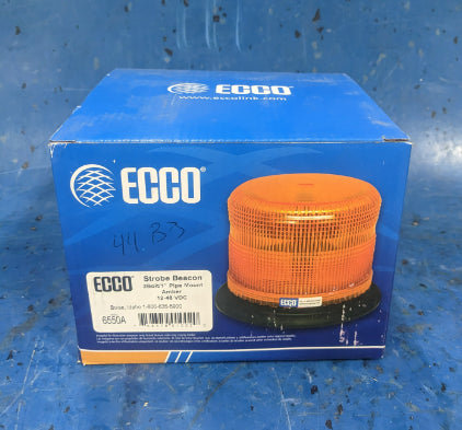 ECCO 6550A Low Profile Amber Strobe Light Flashing Pipe Mount 12-48 VDC