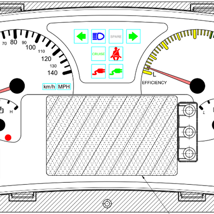 10083252 Blue Bird Cluster Instrument 6-Pin Air EV Airbag BBCV