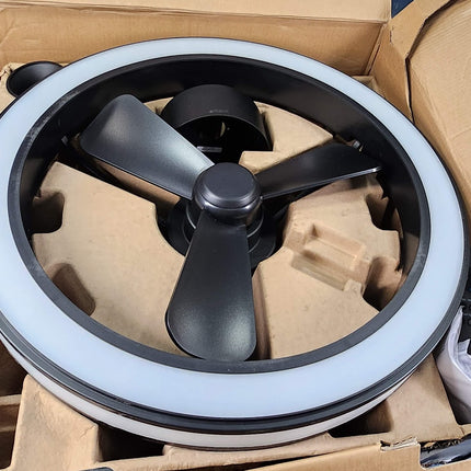 Artika Edwin 23" LED Chandelier Ceiling Fan Fandelier Black OPEN BOX