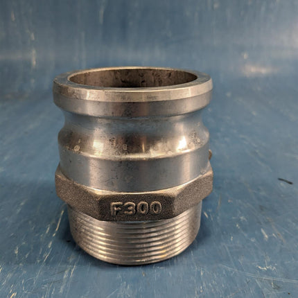 3 inch Type F Stainless Steel Male Cam and Groove Adapter x Male NPT Thread F300-SS