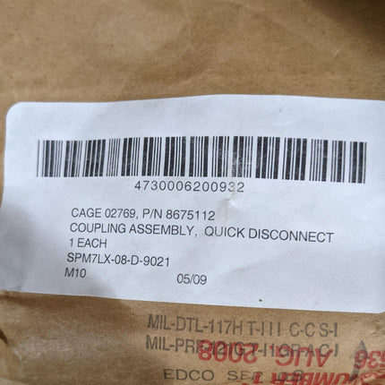 Quick Disconnect Coupling Assembly 8675112 Military 4730006200932 - getexcess