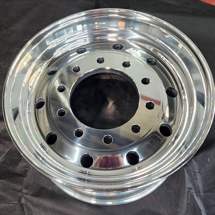 22.5" x 12.25" Alcoa Aluminum Wheel High Polish Hub Pilot 10 Bolt Holes 285.75mm - getexcess